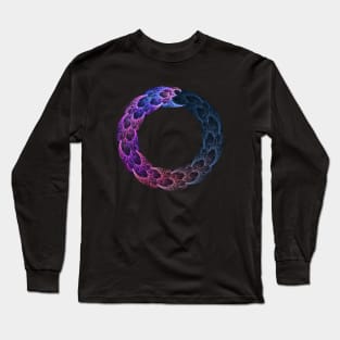 Circle Replication - Black Background Long Sleeve T-Shirt